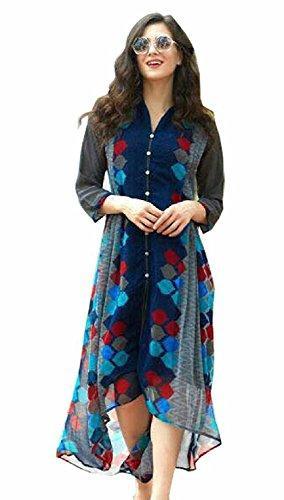SV MEAVE 7904 DIGITAL COTTON SATIN NEW EXCLUSIVE FRONT CUT DESIGNER NECK  LONG FLAIRED STYLISH TRENDY ATTRACTIVE LATEST READYMADE DESIGNER FANCY KURTI  BEST RATE COLLECTION OF 2021 ONLINE SUPPLIER IN INDIA UK -